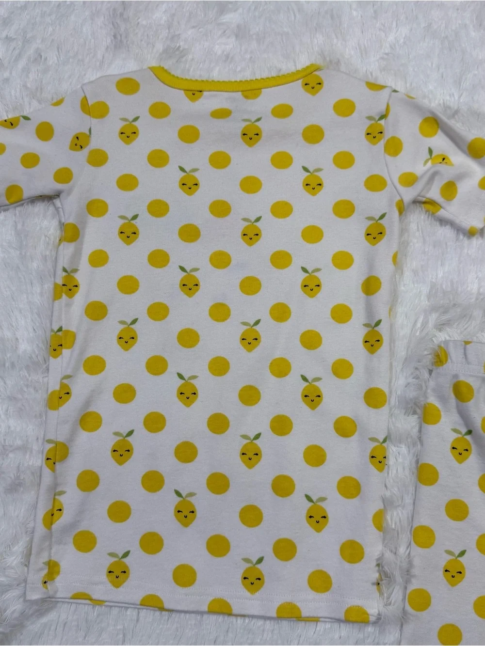Gymboree Girls Sz 7 Pink Lemons Cotton Pajamas Pjs EUC Short Set Lemon Appliqué